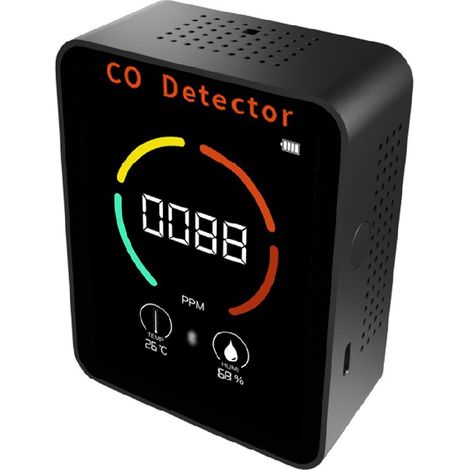 Détecteur Portable Monoxyde De Carbone, Capteur Électrochimique Précis, Alarme Pour Maison Bureau Voiture (1/5)