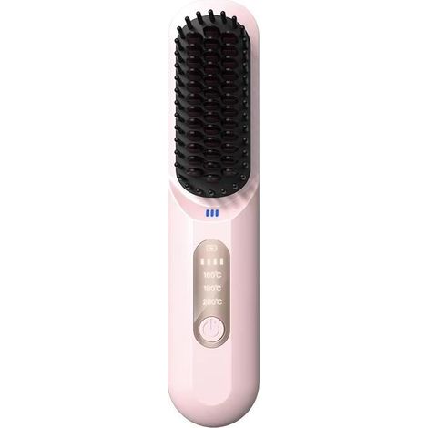 Fer à Lisser Sans Fil Revêtement Titane Diamètre ≤15mm 15 Niveaux Température Fonction Lissage Bouclage Ions Violette Gris Classique Rose Rêve LM-683 (1/5)