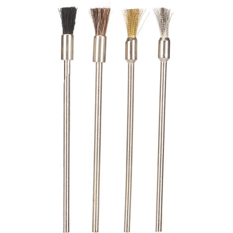 Lot de 4 brosses à grattoir en fibre de verre et nylon pour élimination de rouille, corrosion, bijoux et circuits imprimés (1/5)