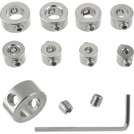 Butée de profondeur HSS pour perceuse – 8 pièces (3/4/5/6/7/8/9/10 mm) avec clé hexagonale, positionneur précis et limiteur de profondeur (1/4)