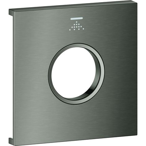Grohe Grohtherm Aqua Tiles Metallplatte, Symbol Kopfbrause 5 für Grohtherm Aqua Tiles UP-Thermostate, Hard Graphite gebürstet (1/3)