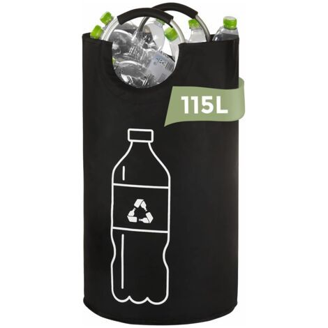 115L Collecteur de Bouteilles, Poubelle de recyclage Tri Selectif pour Plastique, Bouteilles Verre avec Poignée en Aluminium, Poubelle Cuisine Rangement (1/5)