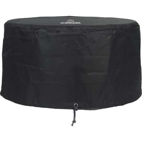 Le Marquier – Housse de brasero 100% polyester enduit PVC – Résistante aux intempéries – Dimensions L66 x P66 x H36 cm – Coloris noir