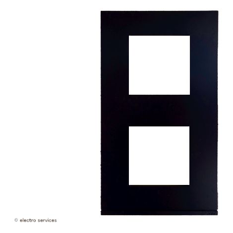 Plaque Hager Gallery 2 Postes verticale Finition: Noir