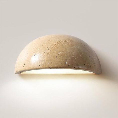Applique murale en pierre naturelle, lampe murale moderne en marbre demi-lune, applique murale noire style milieu du siècle pour chambre, table de chevet, cuisine, couloir, entrée (1/5)
