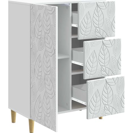 Sideboard/Anrichte/Buffet Weiß 66 x 34,5 x 90 cm Holzwerkstoff LXWW382690 (1/5)