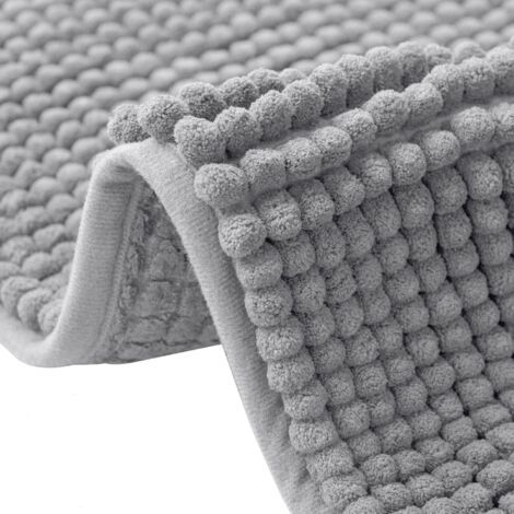 Tapis de Bain, Tapis de Douche Antidérapant, Tapis Salle Bain en Chenille, Absorbant l'eau,Lavable en Machine, Séchage Rapide, Anti Odeur, pour la Salle de Bain, Douche, 40 x 60 cm (1/5)
