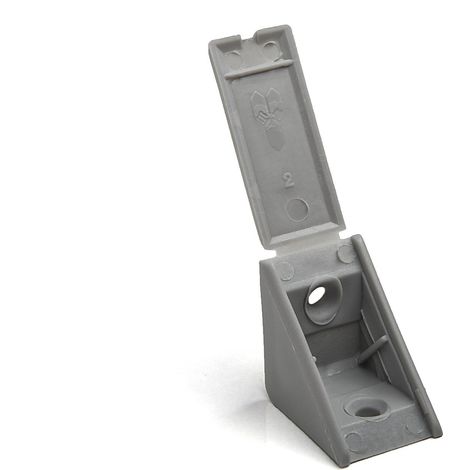 100 Stück Korpusverbinder 27 x 27 x 20 mm mit Klappdeckel grau (1/2)