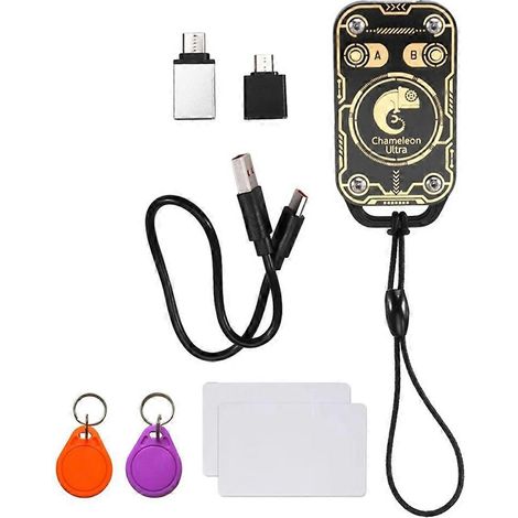Émulateur de carte à puce RFID Chameleon Ultra V3.0, lecteur/graveur NFC 125 kHz/13,56 MHz, copieur d'étiquettes IC d'identification + 2 porte-clés/cartes CUID (1/5)