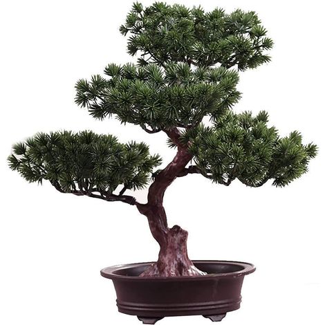 Plantes artificielles décoratives de bonsaï artificiel, plante en pot de pin de simulation, petite plante en pot, mini plante verte artificielle pour le bureau à domicile intérieur/extérieur (1/5)
