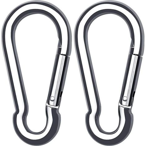 2 Pack Mousqueton in STAINLESS STEEL for Loads Heavy, Mousqueton in Shape D Mousqueton to Locking for Home Hamac Fishing Hiking Trips Door-Keys (40mmx80mm)- (1/5)