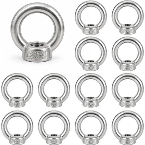 Lot de 12 écrous à anneau M4, vis à œillet en acier inoxydable 304 (1/5)
