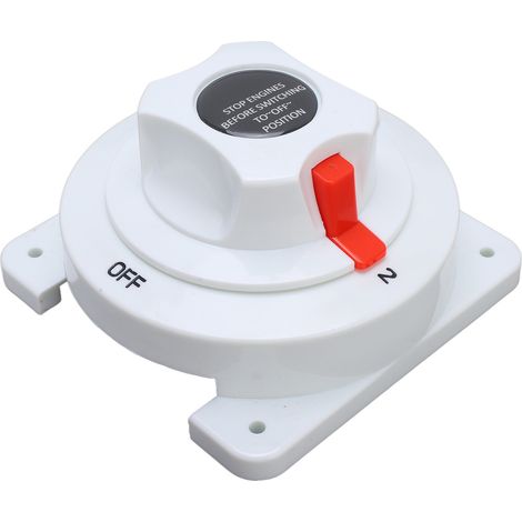 Interrupteur de batterie 12‑32V à double circuit avec bornes en cuivre étamé 3/8‑16 pour véhicules récréatifs, haute conductivité électrique (1/5)