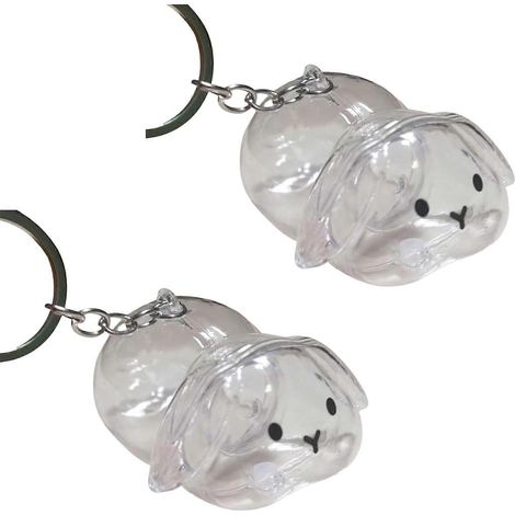 Boîte de rangement pour poils d'animaux en forme de lapin rigolo, porte-clés, pendentif transparent pour collectionneur de poils, organisateur de souvenirs pour poils d'animaux (1/5)