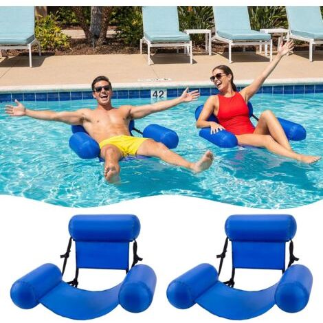 2 PCS gonflable piscine chaise flottante adulte flottante chaise longue lourde piscine gonflable nouilles convient pour l'été plage d'eau lac Fun Party (1/5)