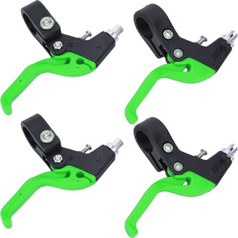 Leviers de frein ergonomiques réglables pour vélo enfant, diamètre guidon 22,2 mm (0,9 pouce), noir et vert. (1/5)