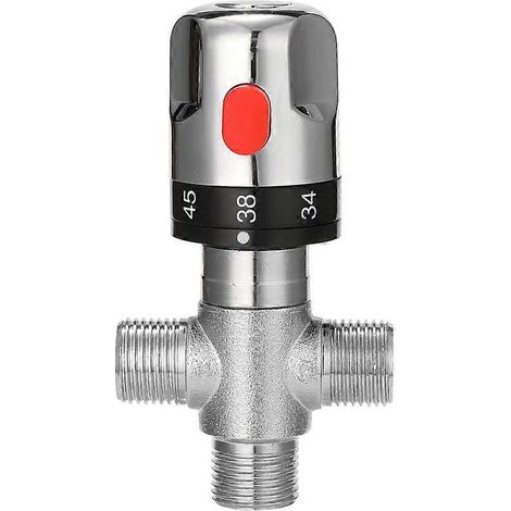 Mitigeur thermostatique réglable en laiton pour salle de bain, mitigeur d'eau chaude/froide, vanne de contrôle de température pour la maison (1/5)