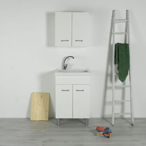 Mobile Lavatoio in ceramica 60x50 RENO per lavanderia con Asse di Lavaggio (1/5)
