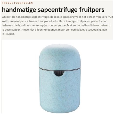 Spremiagrumi manuale Dailygoods, facile da pulire, blu, per limoni e arance, funzionamento manuale, com... (1/5)