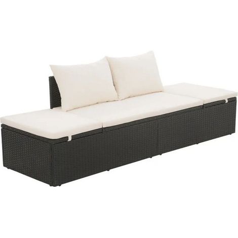 Bain de soleil réglable polyester blanc et résine noire Nasher (1/4)