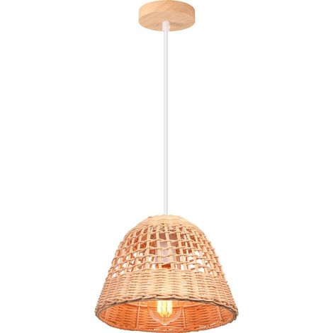 Lampe De Plafond Rétro Lustre en Bambou Lampe À Suspension d'intérieur Moderne pour Salon, Chambre, Cuisine E27 (1/5)