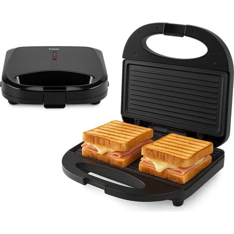 BEPER P101TOS011 Tostiera Elettrica 750W con Piastre Antiaderenti 21x11,5 cm, Piastra per Toast e Panini, Facile da pulire, BPA e PFOS Free, Manico termoisolante (1/5)