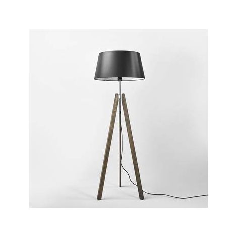 [GEBRAUCHT] B-Ware Rothfels Thea Stehlampe Stehleuchte Standleuchte Lampe Holz grau Schirm schwarz (1/2)