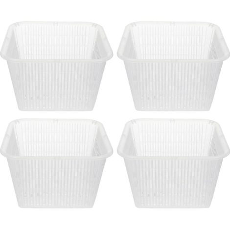 Macetas de malla de plástico fáciles de transportar para hidroponía, juego de 4, cuadradas, ventiladas y reforzadas, para plantas y verduras. (1/5)