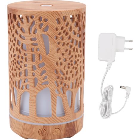 Luftbefeuchter im Holzdesign (200 ml) – 8-W-Leise-Luftbefeuchter mit farbiger LED und automatischer Abschaltung – Für Auto und Zuhause – EU-Stecker (100–240 V) (1/5)