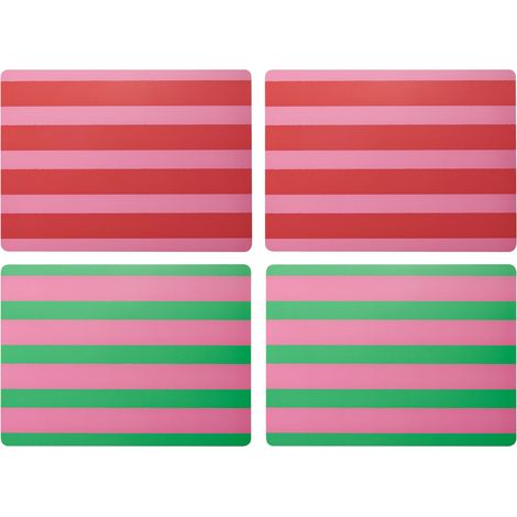 Creative Tops Stripe Print Juego de 4 manteles Individuales Grandes de Primera Calidad, Resistentes al Calor, Antideslizantes, Resistentes a Las Manchas, con Reverso de Corcho, fáciles de Limpiar
