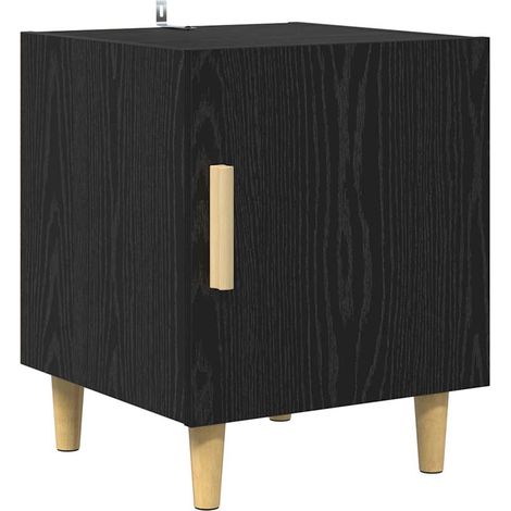 Maison Exclusive - Nachttisch Schwarz Eichen-Optik 40 x 40 x 50 c