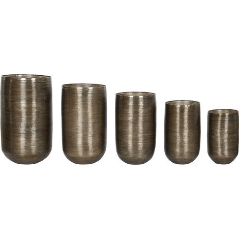 Macetero Set 5 Aluminio 50X30X89 Envejecido Cobre (1/4)