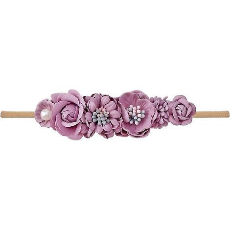 Baby-Haarreif mit künstlicher Blume, aus weichem, elastischem Nylon, im Prinzessinnenstil, niedlich, für Neugeborene und Kleinkinder – 18 (1/5)