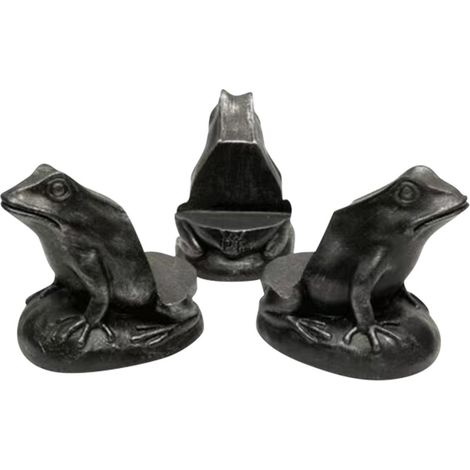 Soportes de resina negra para macetas – sistema de drenaje para macetas, juego de 3 soportes ajustables (5–6 cm) (1/5)