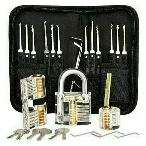 Kit profesional de apertura de cerraduras Ulisem, 26 kits para abrir contraseñas con 3 kits transparentes para abrir candados. (1/5)