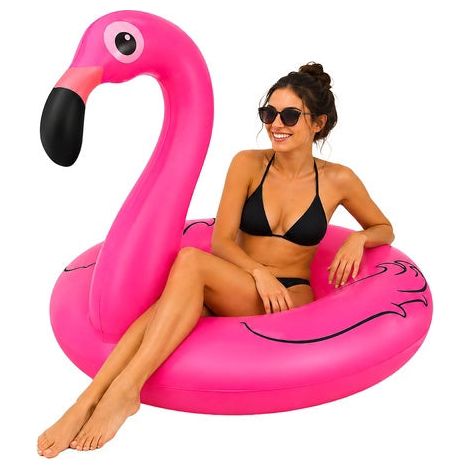 Flamingo Inflatable Ring 102cm - Durable PVC Pool Float (1/2)