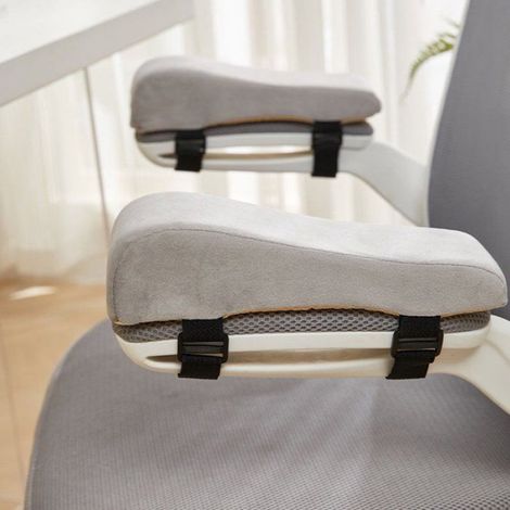 2 Coussins d'accoudoirs,Mousse haute densité,Sangles réglables,Forme ergonomique,Chaise de bureau (1/4)