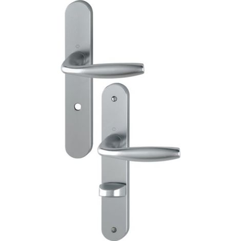 Poignée de porte en aluminium  new york condamnation 195MM - hoppe