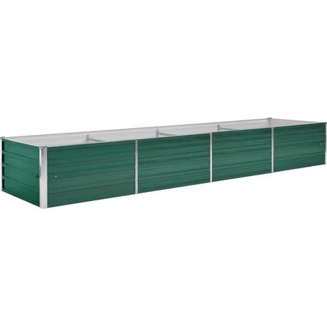 Garten-Hochbeet Verzinkter Stahl 320x80x45 cm Grün vidaXL