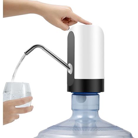 Automatische elektrische Wasserpumpe, 3,8-Liter-Wasserspender, leise, universelle, wiederaufladbare Wasserpumpe für Flaschen mit Schalter und USB-Kabel, geeignet für Zuhause, Büro und den Außenbereich