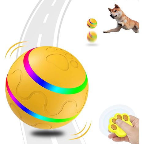 Intelligentes interaktives Hundeballspielzeug, rollender und hüpfender Ball mit Licht, USB-aufladbar, automatischer rollender Kauball für Hunde und Katzen