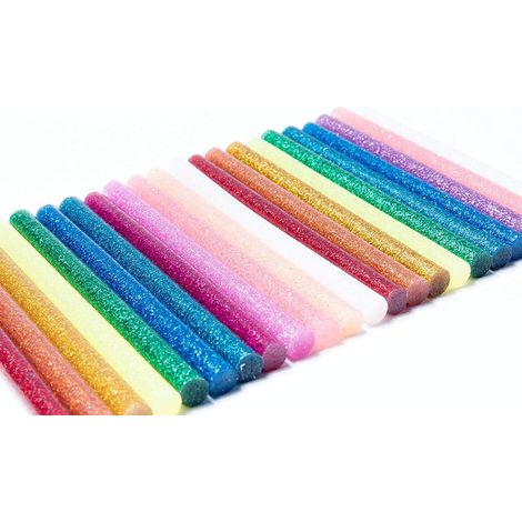 Bâton de Colle Chaude,Pailleté Bâtons Colle 100 pièces 7 100mm Thermofusible Coloré Paillette pour Décoration Créative Ecriture Sceau Réparation Bricolage 10 Couleurs (1/5)