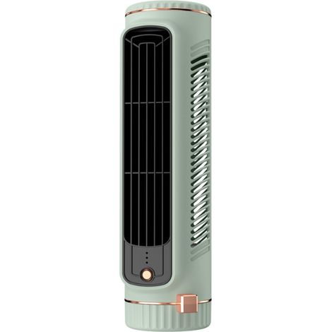 Irovami Ventilateur tour sans pales portable E2 [vert clair], double usage, vertical et horizontal, rechargeable par USB, idéal pour la maison, le bureau ou les dortoirs d'étudiants. (1/5)