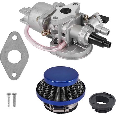 42-mm-Luftfilter-Kit + Vergaser für 47-cm³/49-cm³-Zweitaktmotoren, Minibikes, Quads, Dirtbikes, Pocketbikes (blau) (1/5)