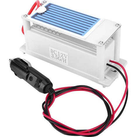 Ortviai Générateur d’Ozone Automobile 3,5 g DC 12 V avec Prise Allume-Cigare – Purificateur d’Air Intégré