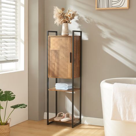 Mueble de baño auxiliar Namsskogan con compartimentos 115x35x25cm - Efecto nogal [en.casa] (1/5)