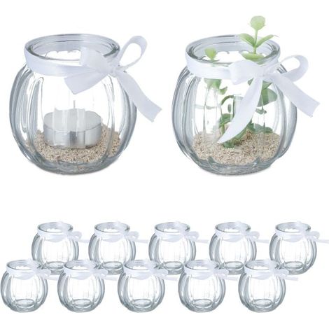 Transparentes windlicht set mit 12 stuck (1/5)