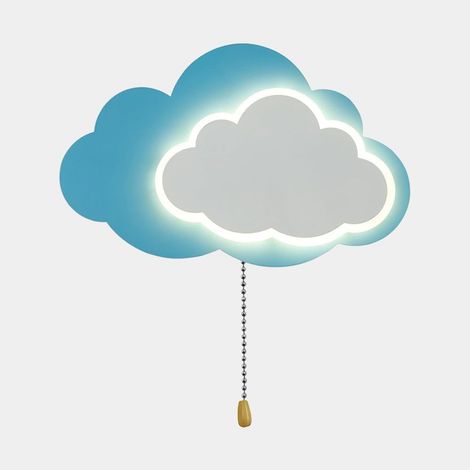 Applique murale nuage de dessin animé, applique murale en métal ultra-mince avec abat-jour en acrylique, applique murale LED moderne - 6W - 3 modes de couleur, appliques murales décoratives pour chamb (1/5)