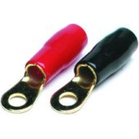 2 Cosses Oeillet 15mm2 M6 - 1 Rouge 1 Noir