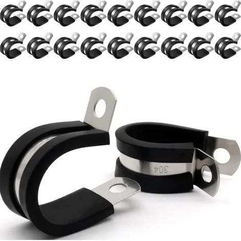 colliers de serrage à visser en revêtement 34 mm 20 Acier Inoxydable Caoutchouc